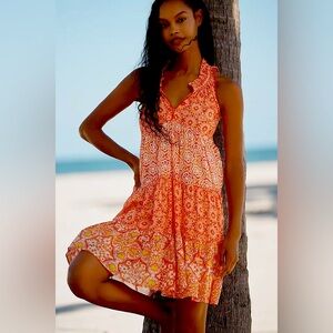 NWT. Ro’s Garden for Anthropologie. Sofia Sleeveless Tiered Mini Dress. XS.